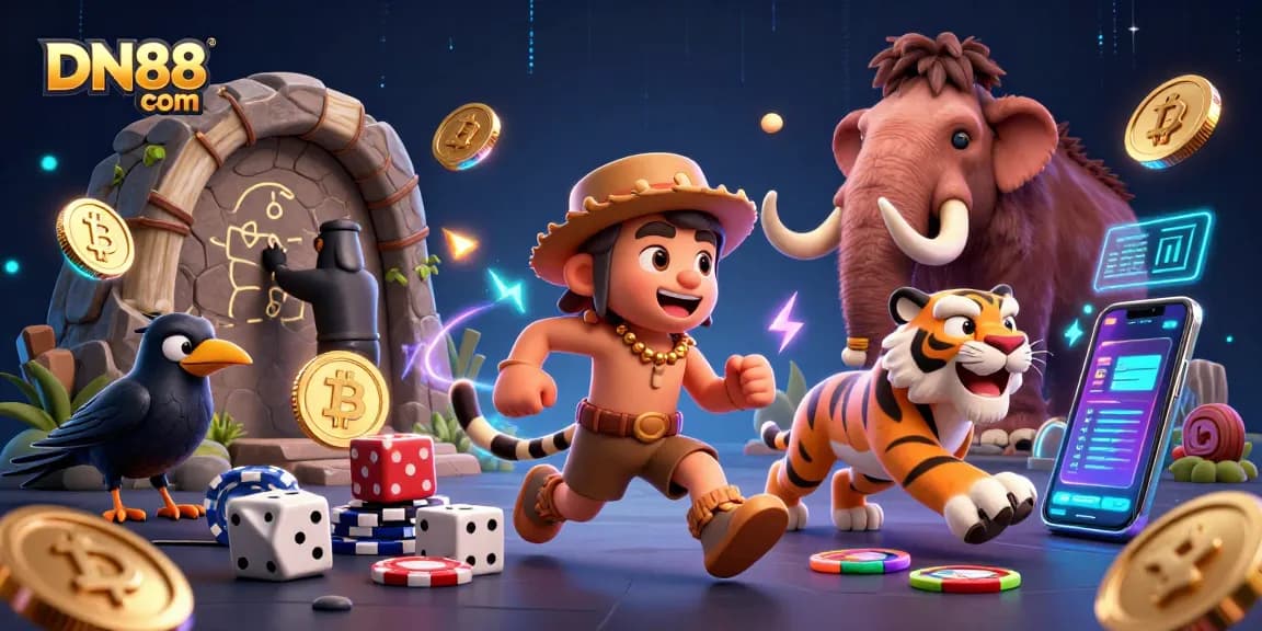 Experience the thrill of gaming at DN88 com with a vibrant 3D casino scene full of action.