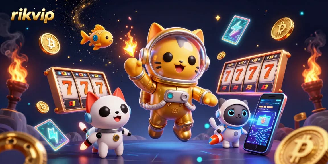 Experience exciting gameplay with rikvip's vibrant casino scene featuring animated characters.