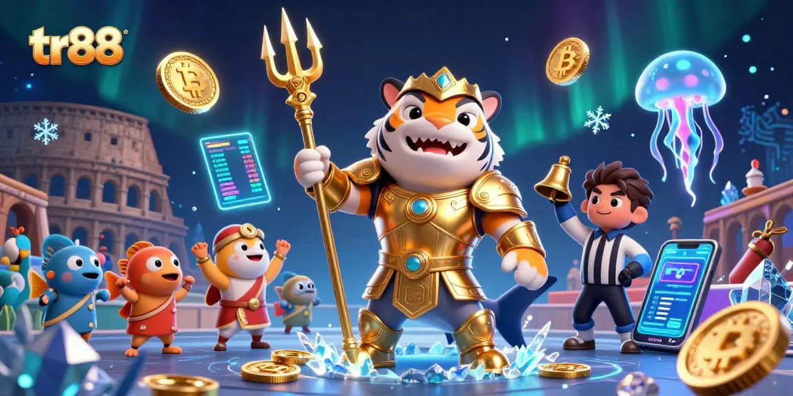 Join the excitement at tr88 with a shark gladiator and crypto-themed undersea adventure!