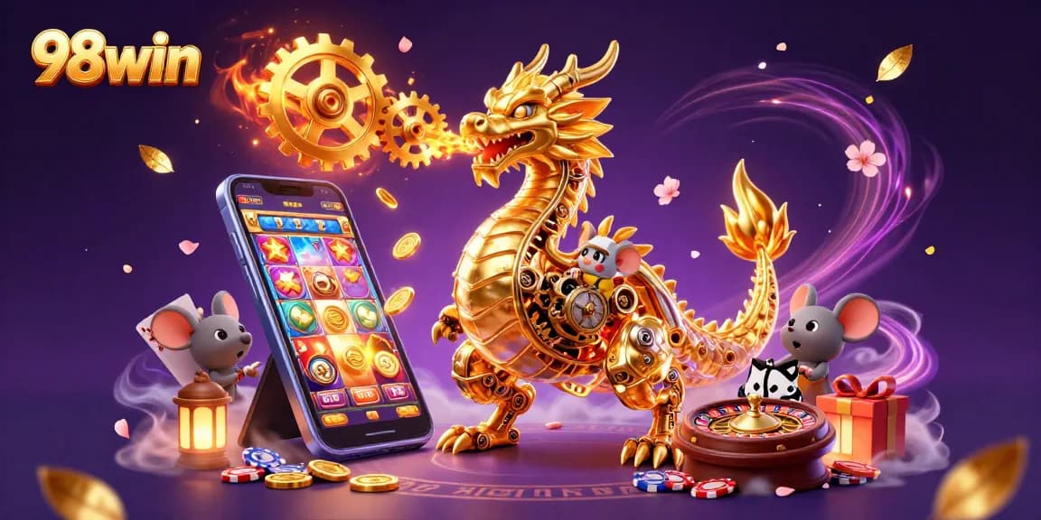 Join the excitement at 98win with vibrant slot games, golden coins, and thrilling gameplay.