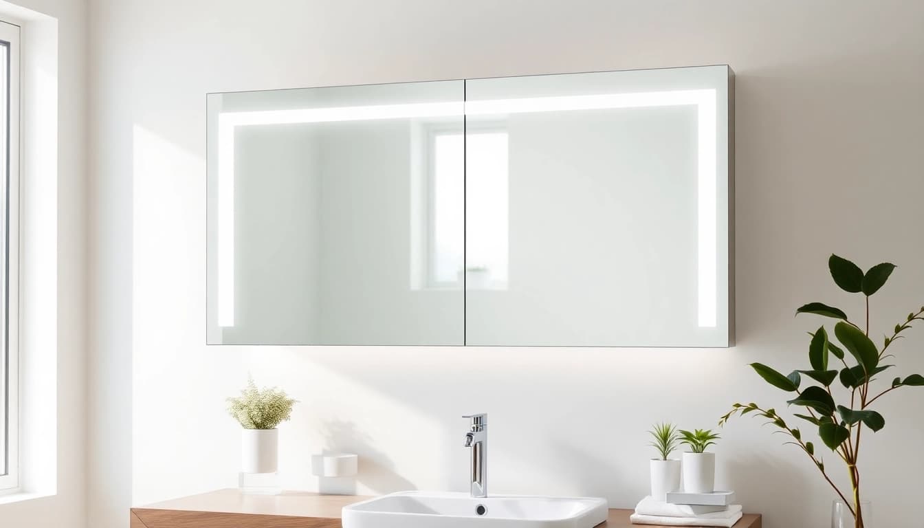 Moderne badezimmer spiegelschränke beleuchtung in einer eleganten Badumgebung