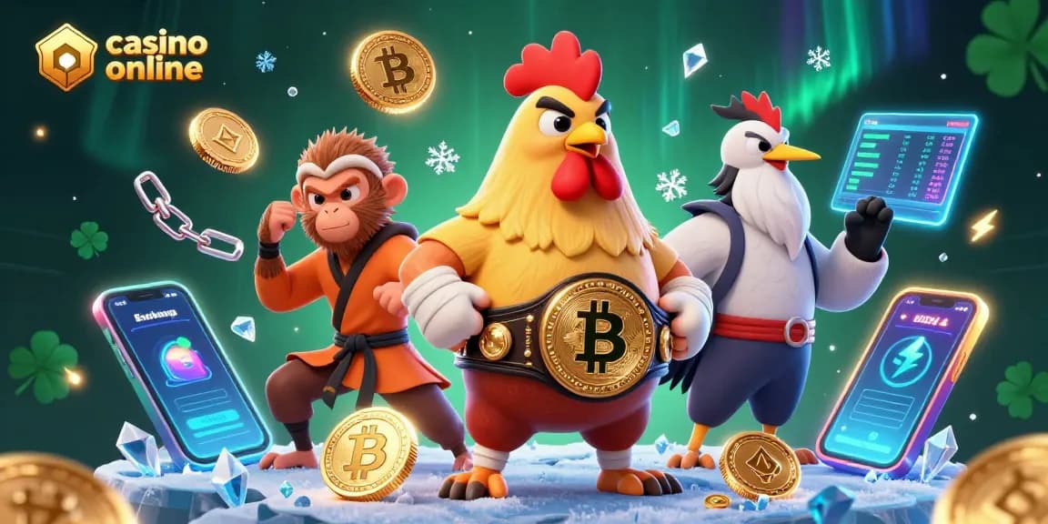 Join the excitement at a casino online featuring dynamic cartoon characters and digital currency elements.