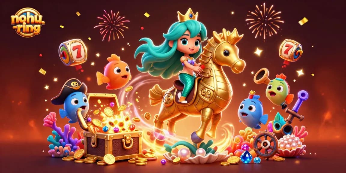 Experience the excitement of nohu-ring in this vibrant casino-themed underwater scene featuring a mermaid and treasures.
