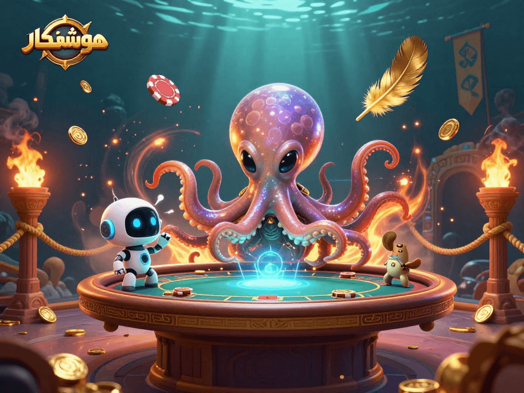 Engage in exciting poker challenges at هوشمندکار with thrilling cosmic visuals and rich gambling elements.