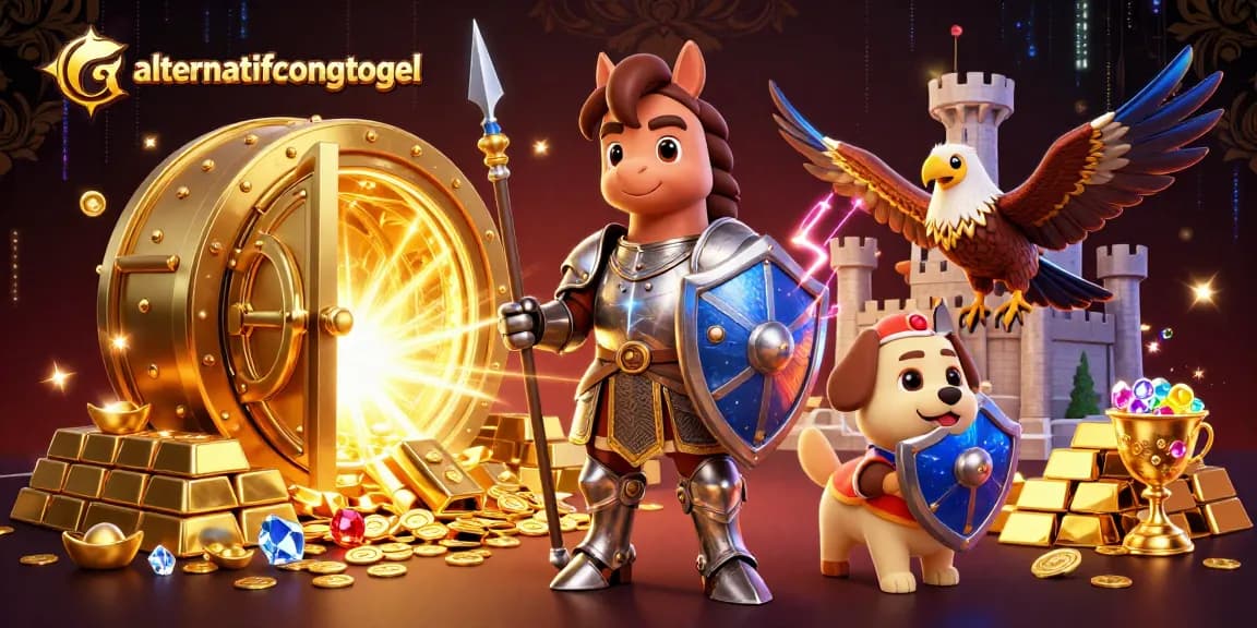 Win big with alternatifcongtogel in this vibrant casino-themed 3D illustration.