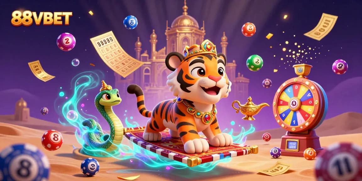 Experience the excitement of 88VBET with a vibrant, dynamic casino-themed illustration showcasing thrilling gaming elements.