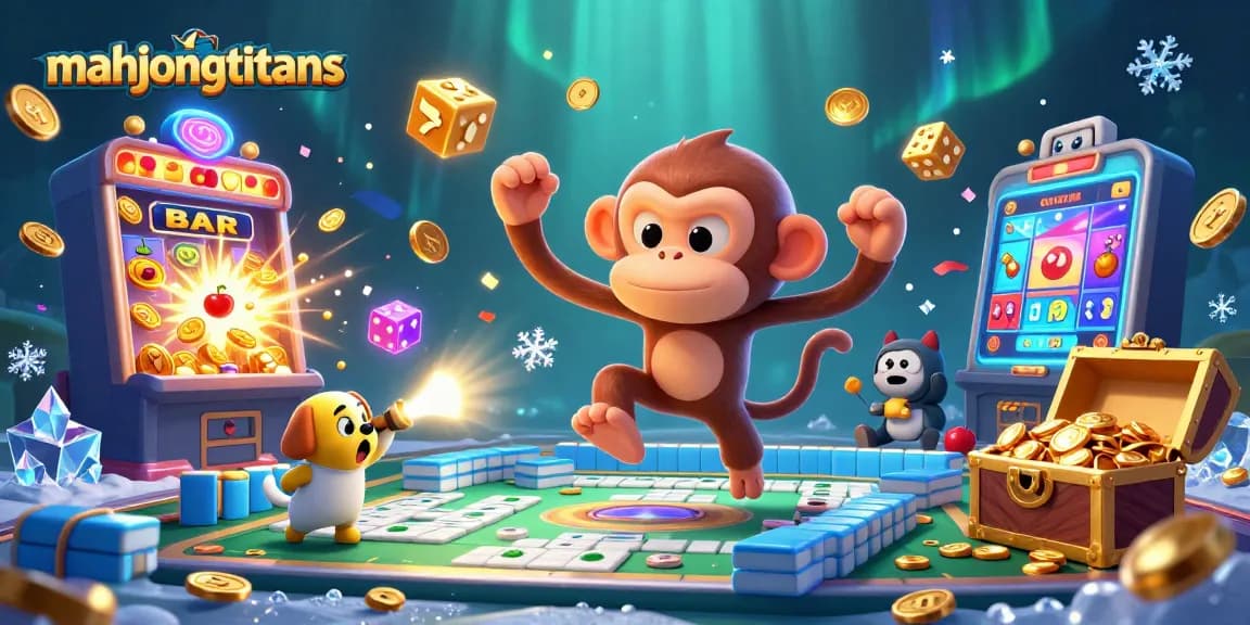 Experience thrilling Mahjong Titans gameplay with a poltergeist monkey and ghost-hunter puppy tracking action-packed treasures.