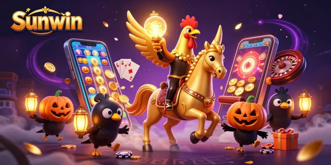 Experience thrilling gaming moments with Sunwin in an atmospheric casino adventure featuring dynamic characters and vibrant elements.