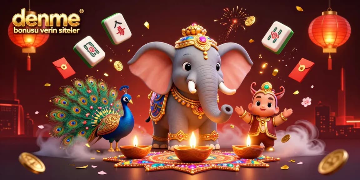 Engage with deneme bonusu veren siteler through vibrant colors and 3D casino-themed art illustration.