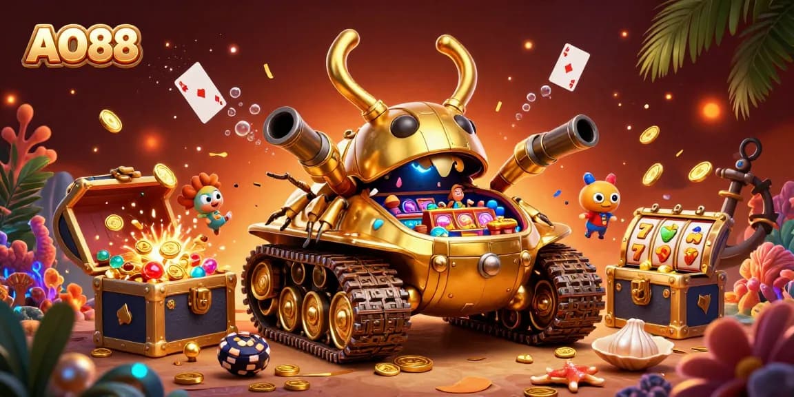 Experience AO88's captivating casino adventure in an enchanted ocean scene.