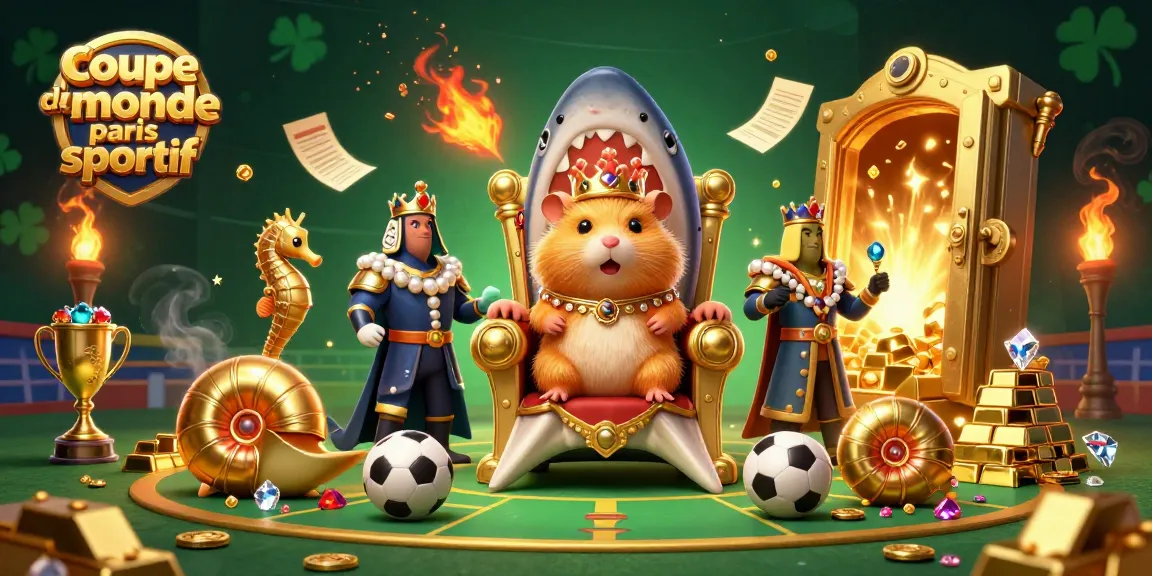 Illustration captivante de la coupe du monde paris sportif avec un hamster roi, des gardes et des trésors