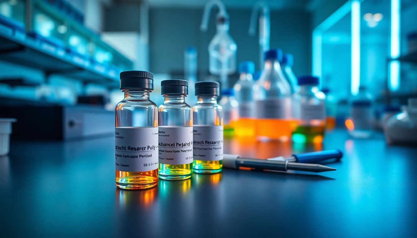 Showcase of research peptides in isolated vials highlighting their significance and clarity.