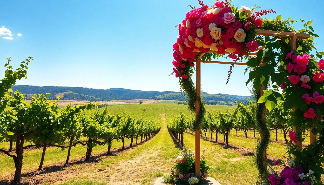 Celebrate your wedding at a stunning vineyard wedding venue near Sacramento with beautiful floral arrangements.