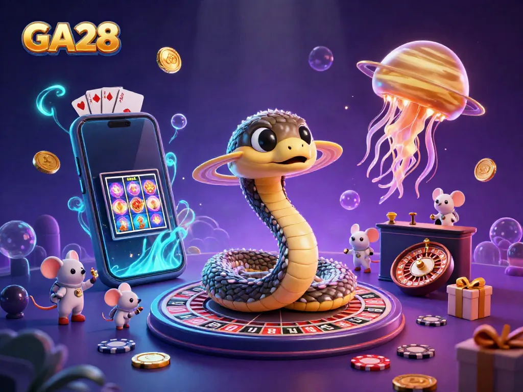 Engage with thrilling betting action at GA28 featuring a cosmic casino scene with vibrant visuals.