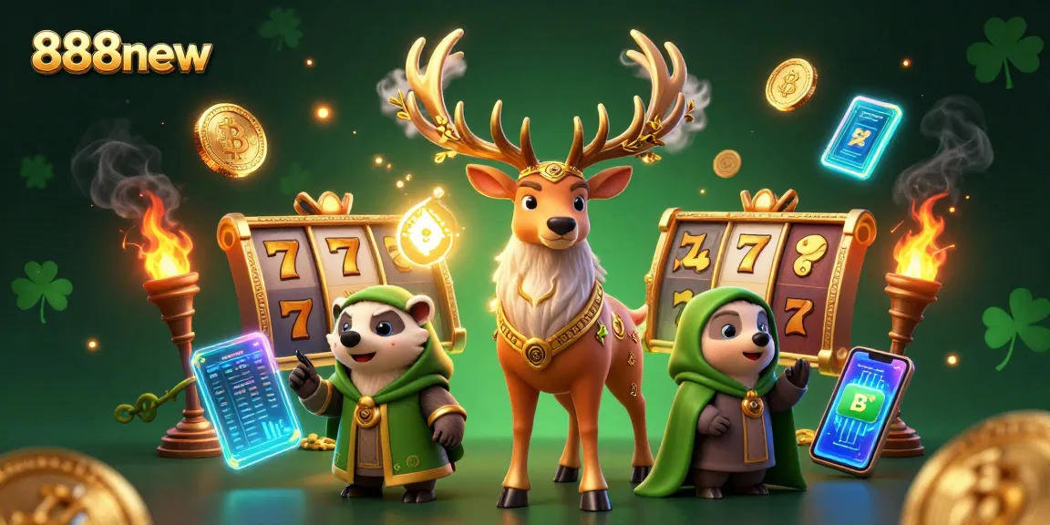 Experience the excitement of 888new with vibrant 3D casino elements and a magical druid experience.