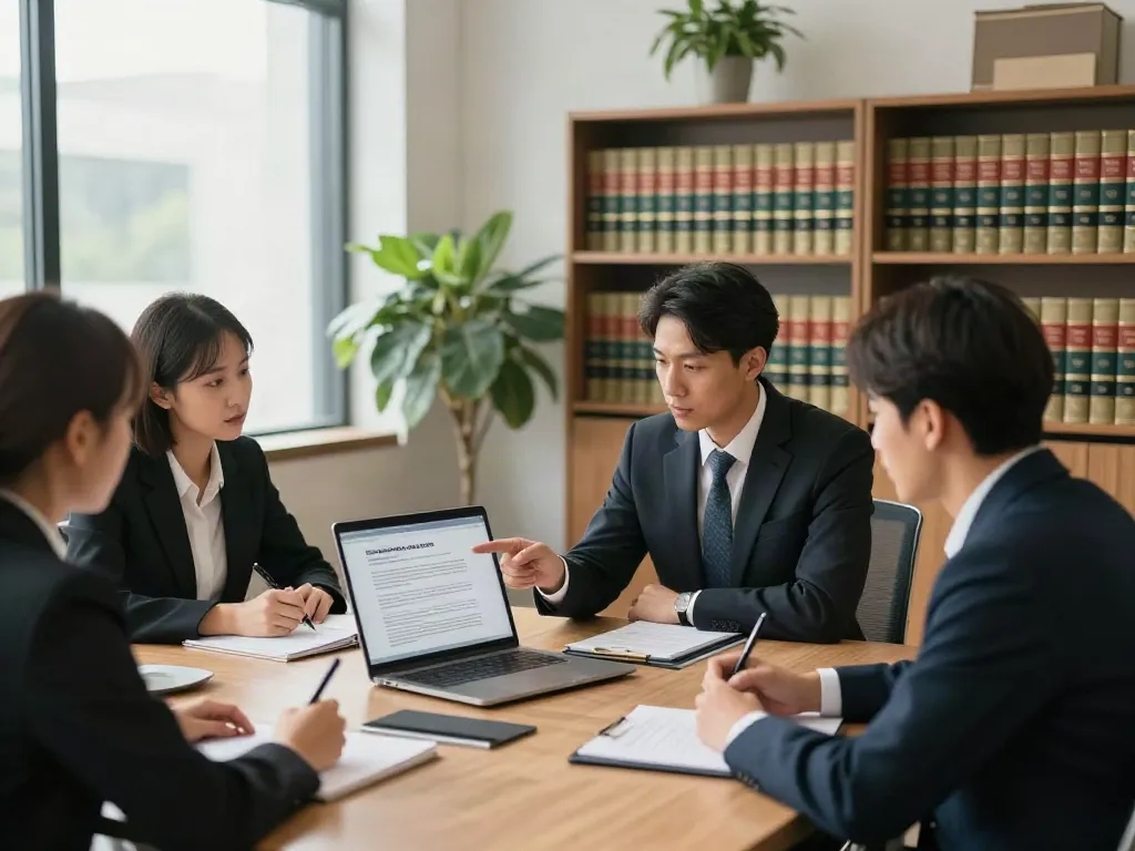 Lead Roedl team collaborating in a modern legal advisory office.