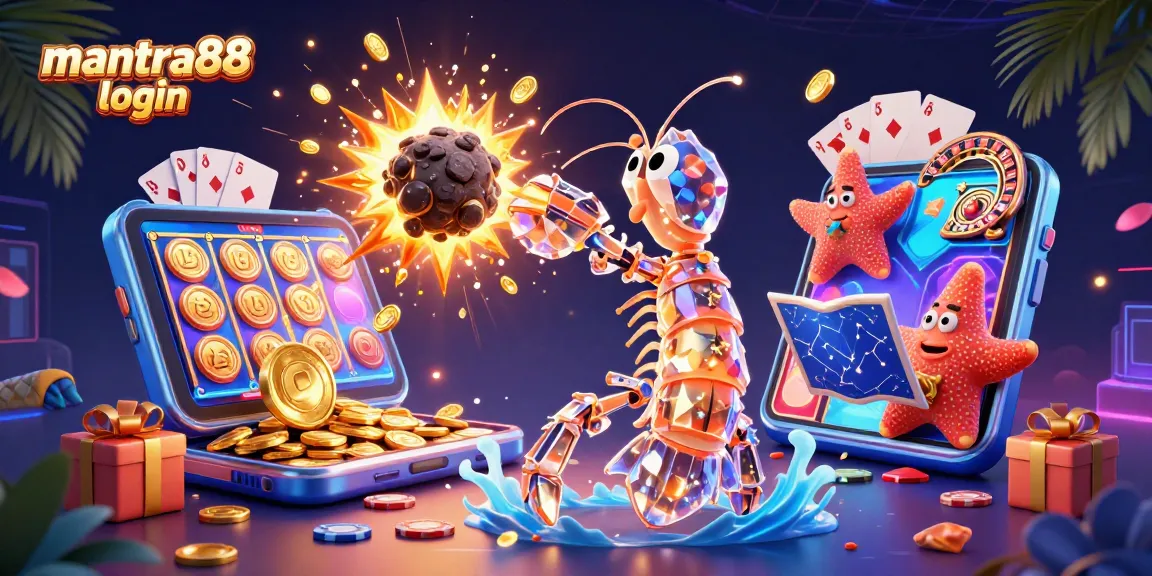 Win big at mantra88 login with an illustration of a vibrant casino scene featuring a galactic samurai.