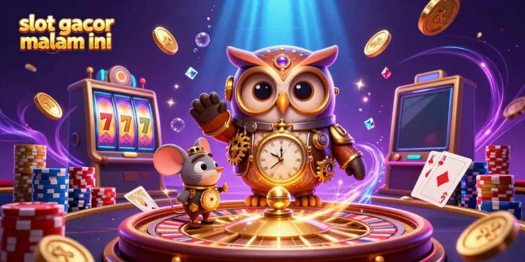 Menangkan permainan slot gacor malam ini dengan simbol keberuntungan dan kasino yang penuh aksi.
