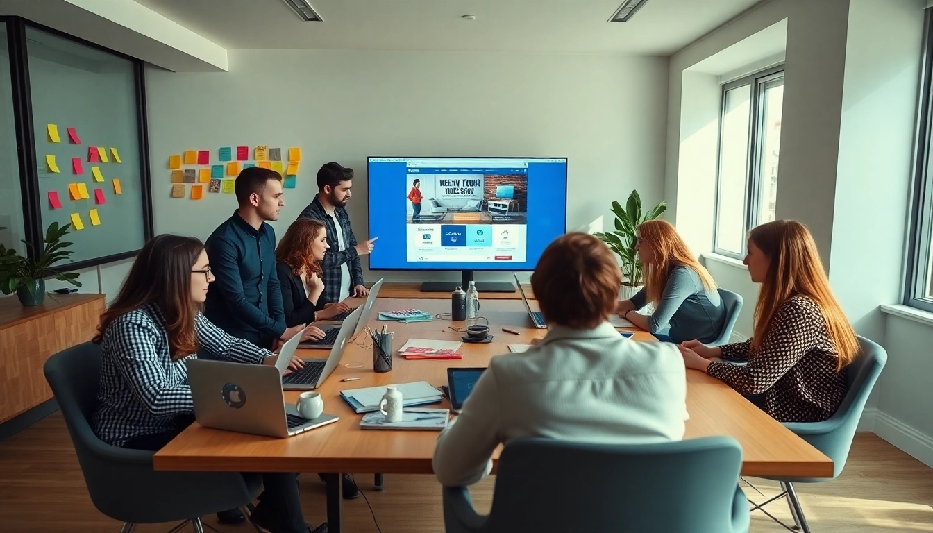 Collaborative teamwork at a website design agency Melbourne, showcasing a diverse design process.