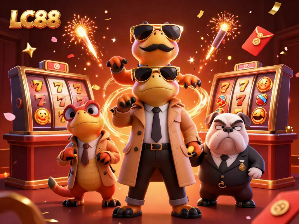 Experience excitement at LC88 with cartoon raptors in a trench coat trying to enter a VIP casino lounge.
