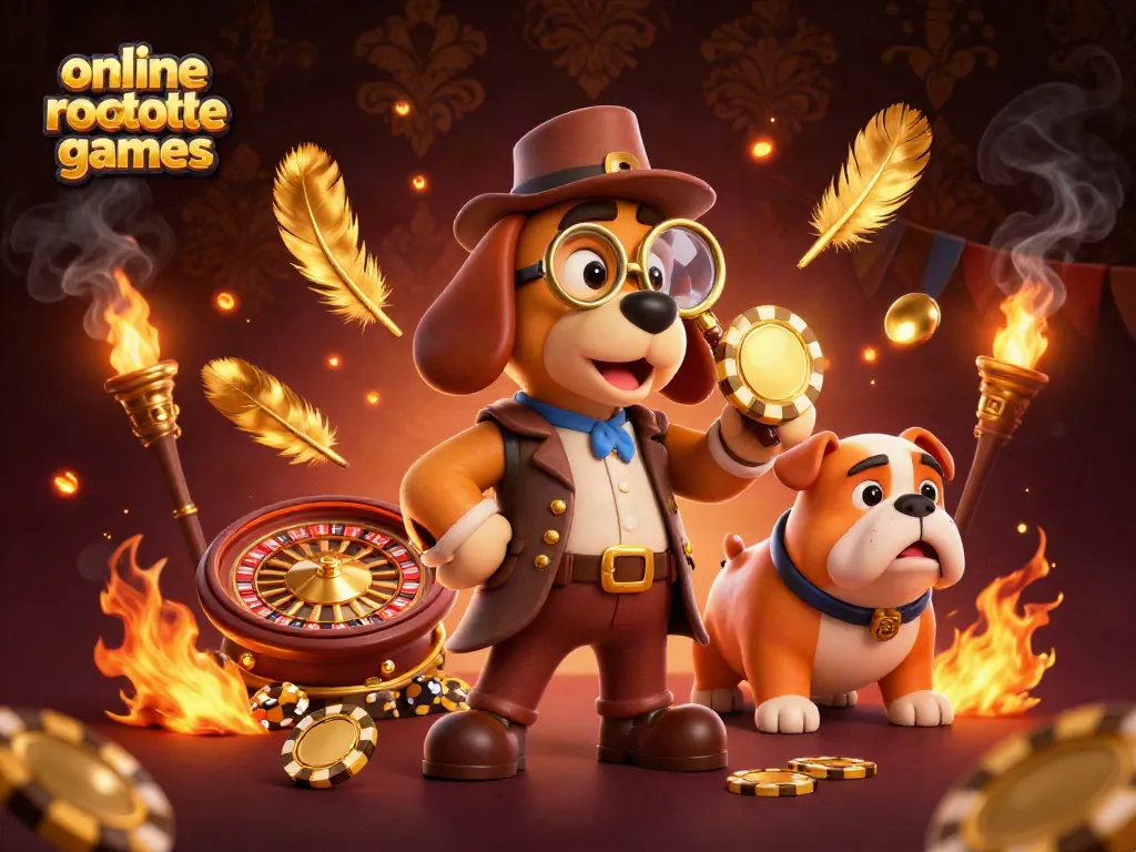 Experience thrilling online roulette games with detectives discovering clues in a vibrant casino setting.