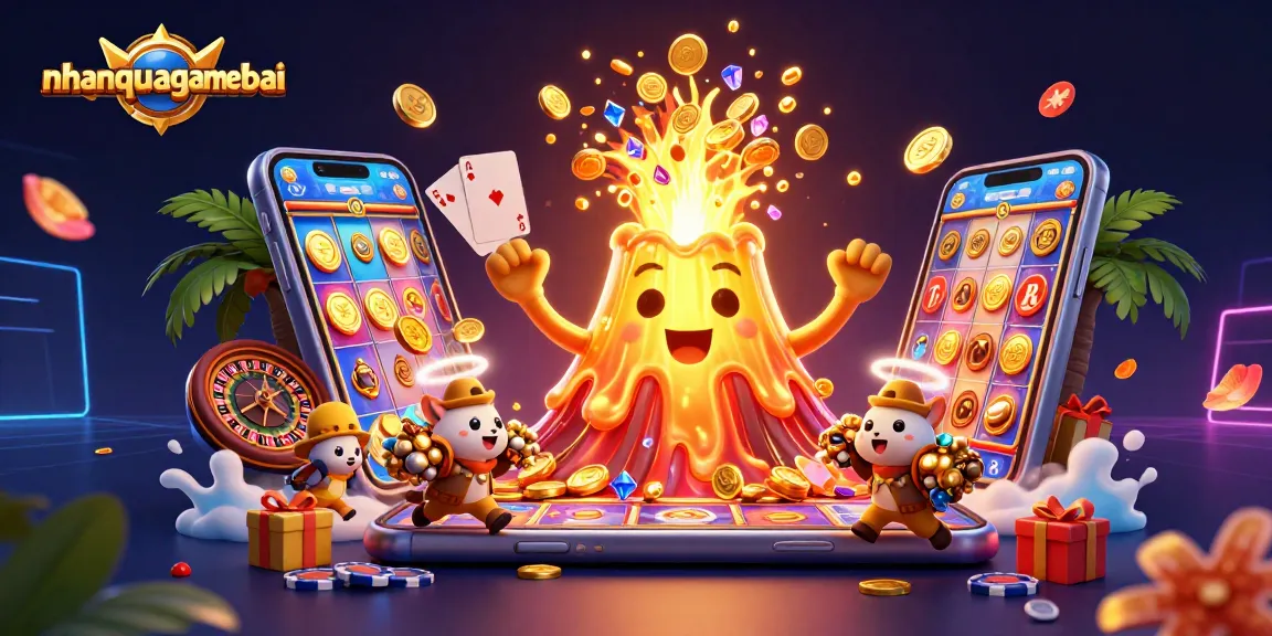 Experience thrilling gameplay with nhanquagamebai as a vibrant 3D volcano erupts coins and treasures.