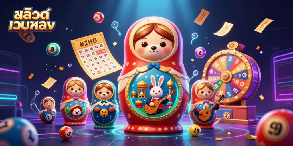 Play and win with สล็อตเว็บตรง featuring colorful party atmosphere and dynamic casino elements.
