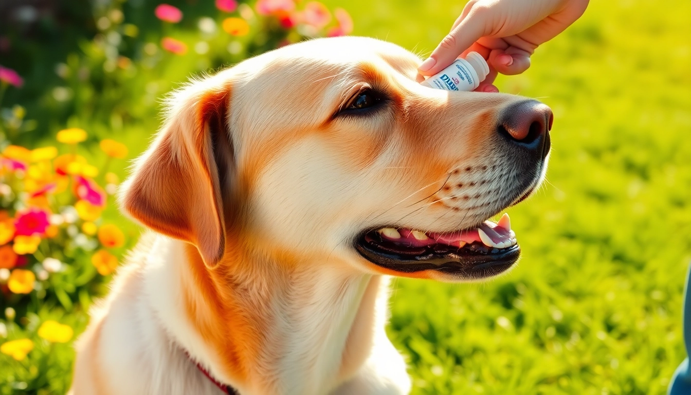 Applying dmso for dogs to treat inflammation in a sunny backyard setting