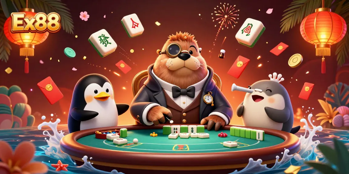 Experience the thrill of Ex88’s underwater poker game with unique characters and vibrant elements.