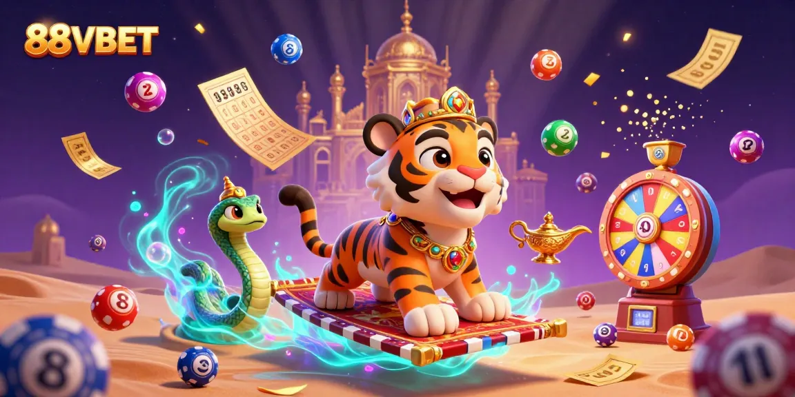 Experience the excitement of 88VBET with a vibrant, dynamic casino-themed illustration showcasing thrilling gaming elements.