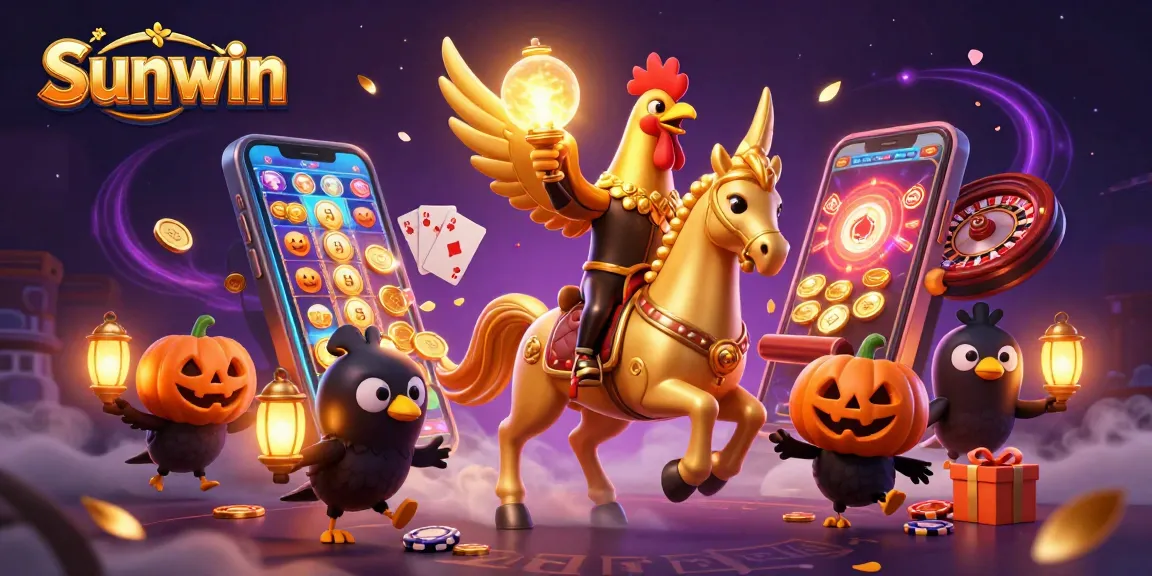 Experience thrilling gaming moments with Sunwin in an atmospheric casino adventure featuring dynamic characters and vibrant elements.